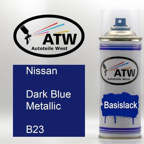Nissan, Dark Blue Metallic, B23: 400ml Sprühdose, von ATW Autoteile West.